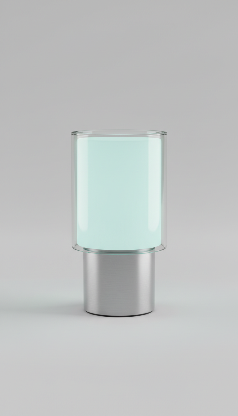 Lámpara táctil de vidrio con base soft steel
