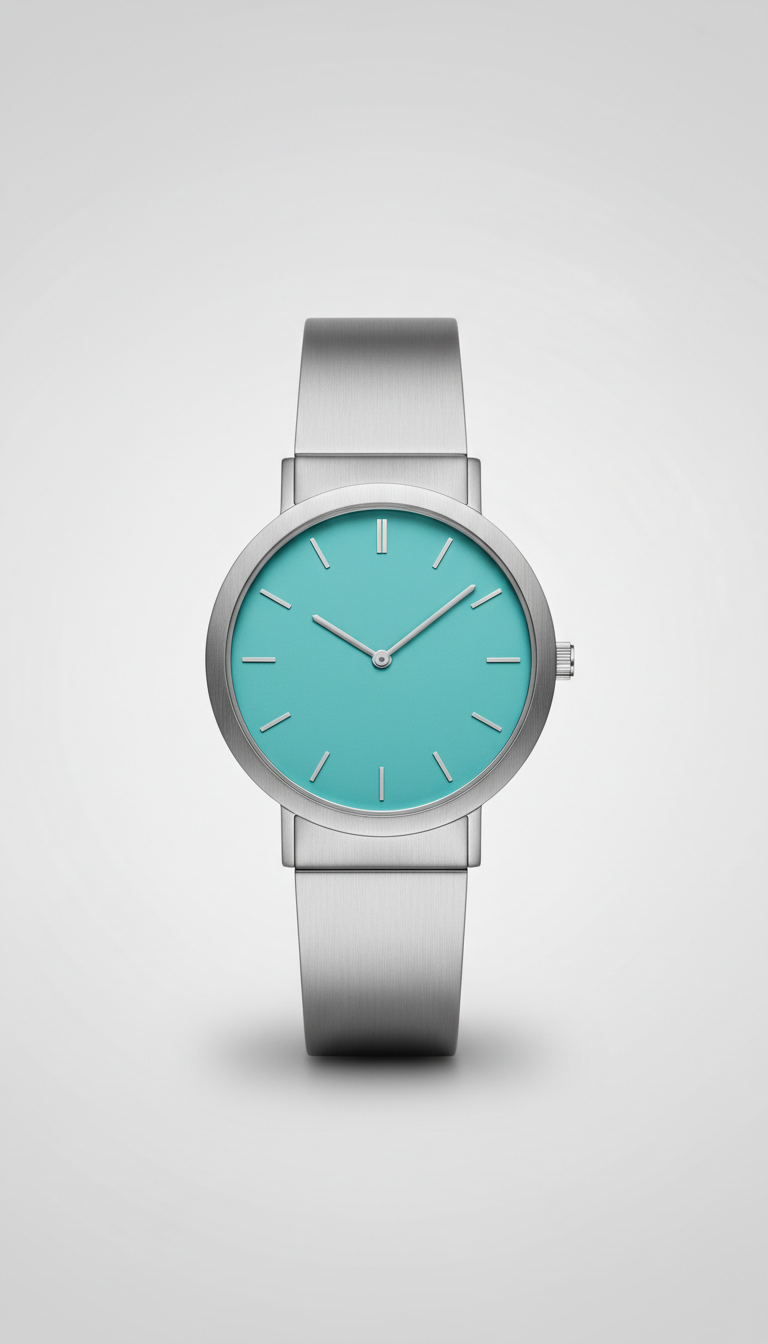 Reloj minimalista de metal cepillado