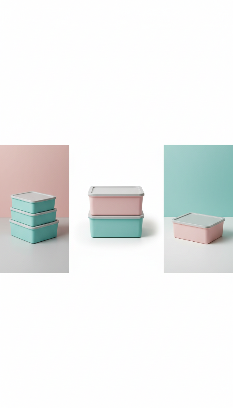 Caja de almacenamiento apilable pastel