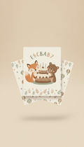 Set invitación infantil estilo fantasía ilustrada