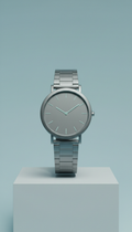 Reloj minimalista acero cepillado
