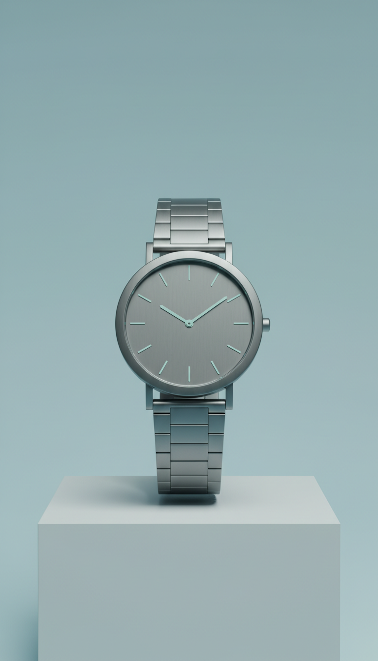 Reloj minimalista acero cepillado