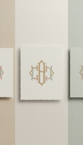 Invitación minimalista con monograma personalizado
